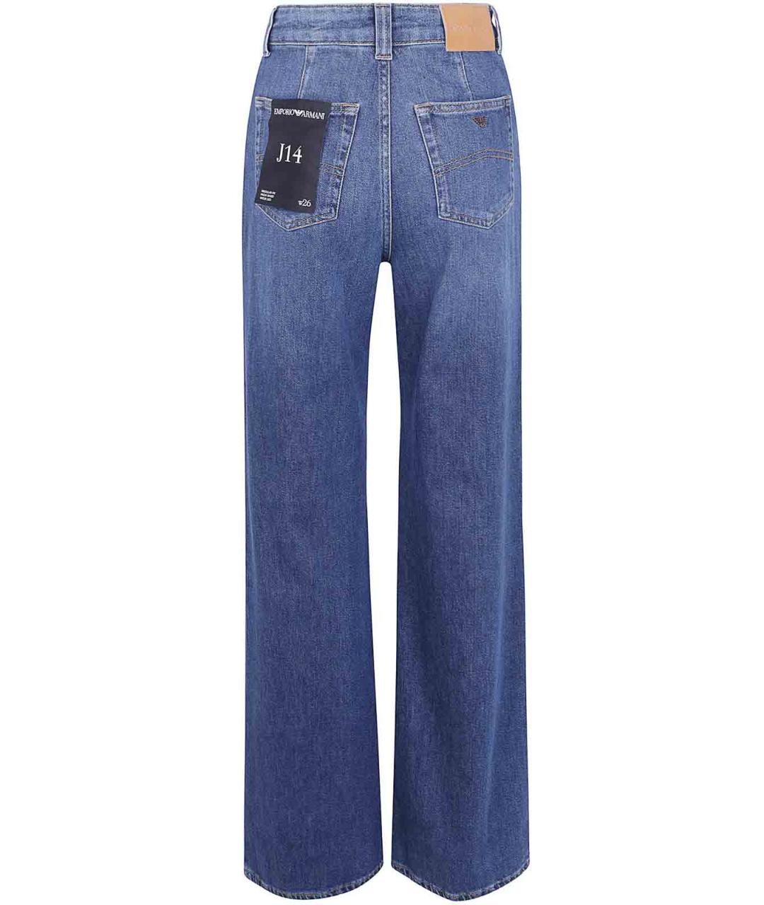 EMPORIO ARMANI Синие хлопковые прямые джинсы, фото 2