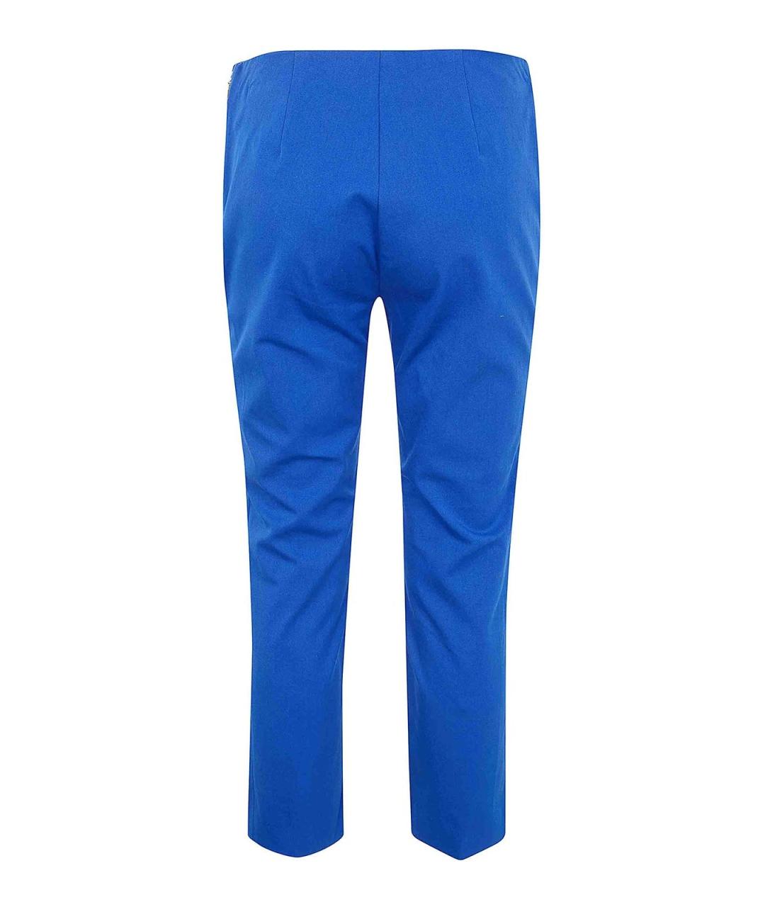 RALPH LAUREN Синие хлопковые прямые брюки, фото 2