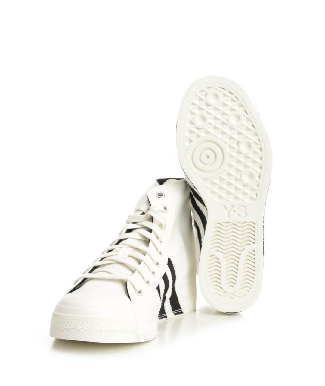 Y-3 Белые текстильные высокие кроссовки / кеды, фото 5