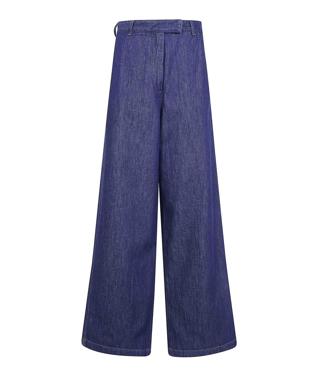 DRIES VAN NOTEN Синие хлопковые прямые джинсы, фото 1