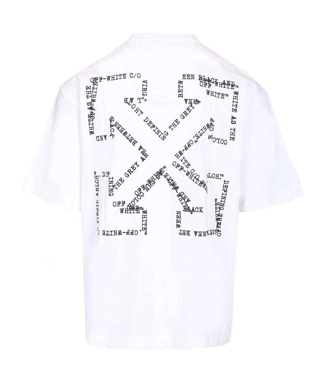 OFF-WHITE Белая хлопковая футболка, фото 2
