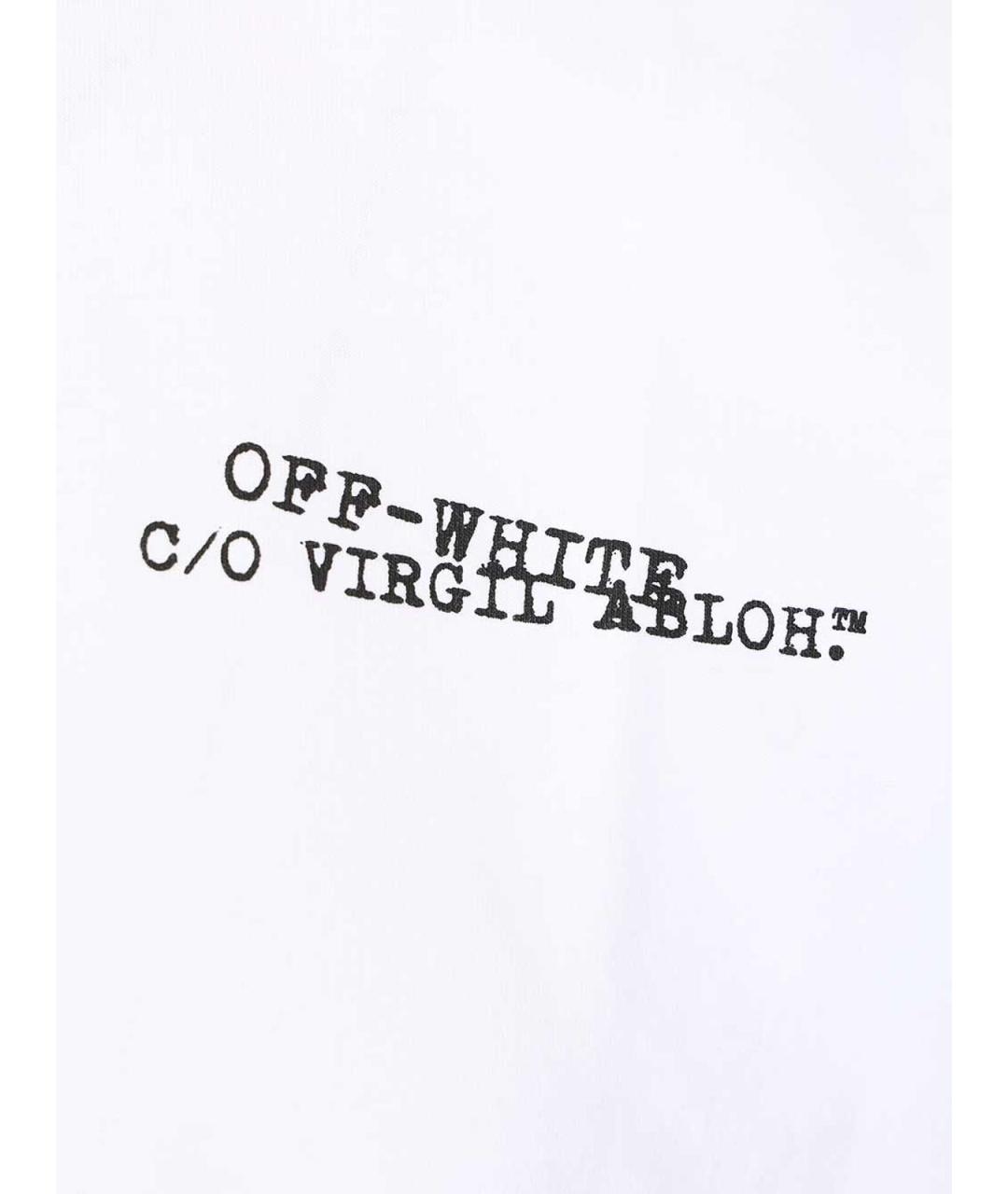 OFF-WHITE Белая хлопковая футболка, фото 3
