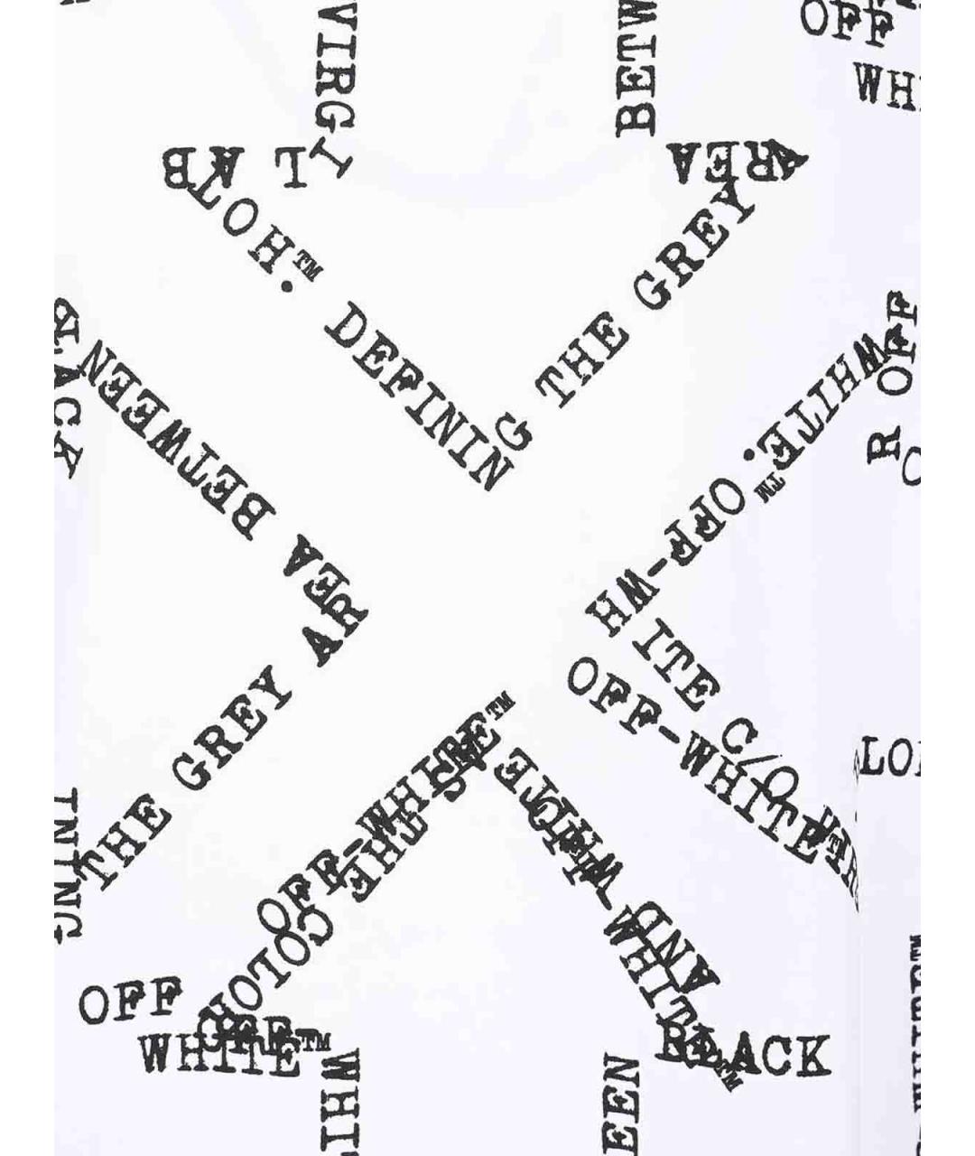 OFF-WHITE Белая хлопковая футболка, фото 4