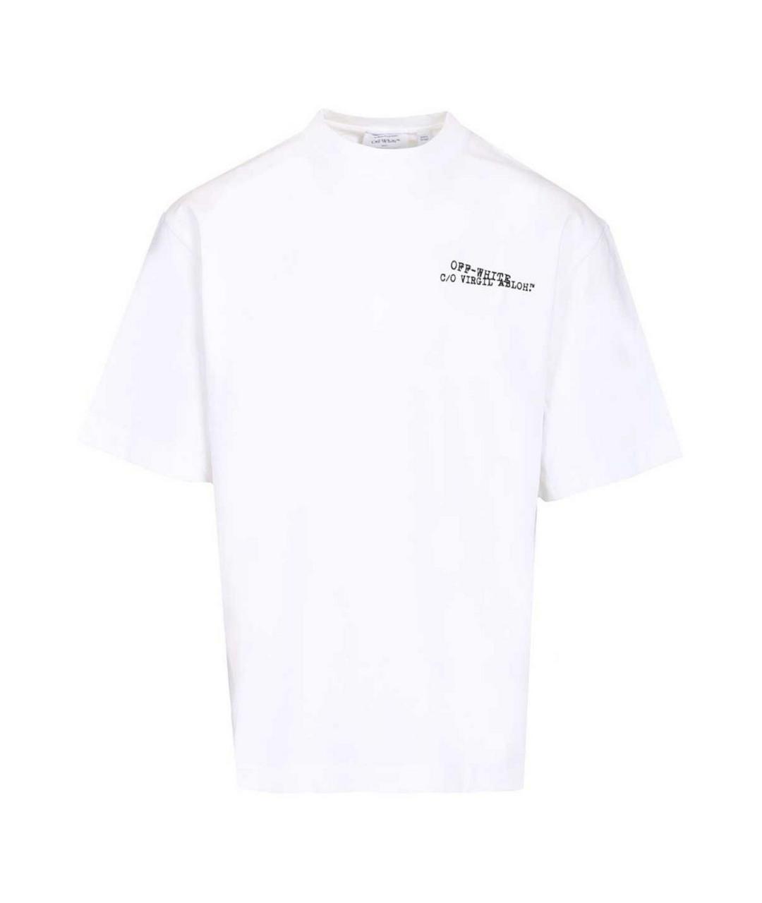 OFF-WHITE Белая хлопковая футболка, фото 1