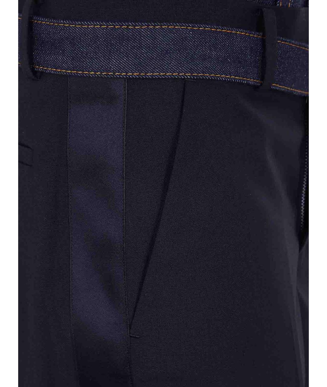 SACAI Черные полиэстеровые брюки широкие, фото 3