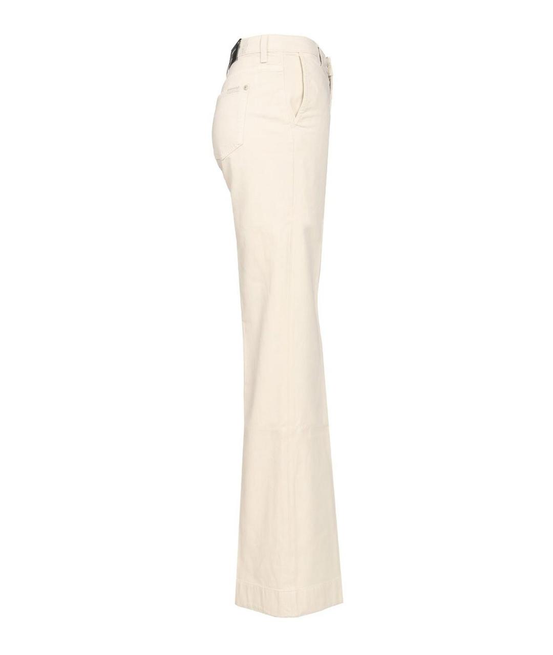 7 FOR ALL MANKIND Белые хлопковые прямые джинсы, фото 3