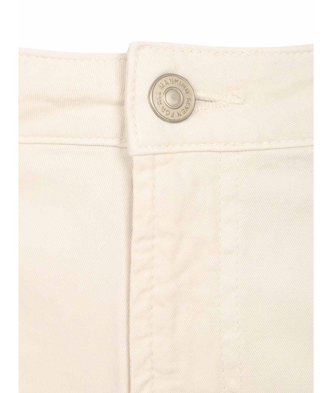 7 FOR ALL MANKIND Белые хлопковые прямые джинсы, фото 4