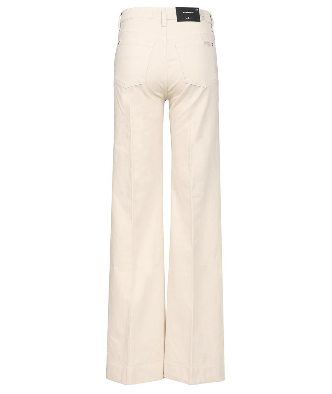 7 FOR ALL MANKIND Белые хлопковые прямые джинсы, фото 2
