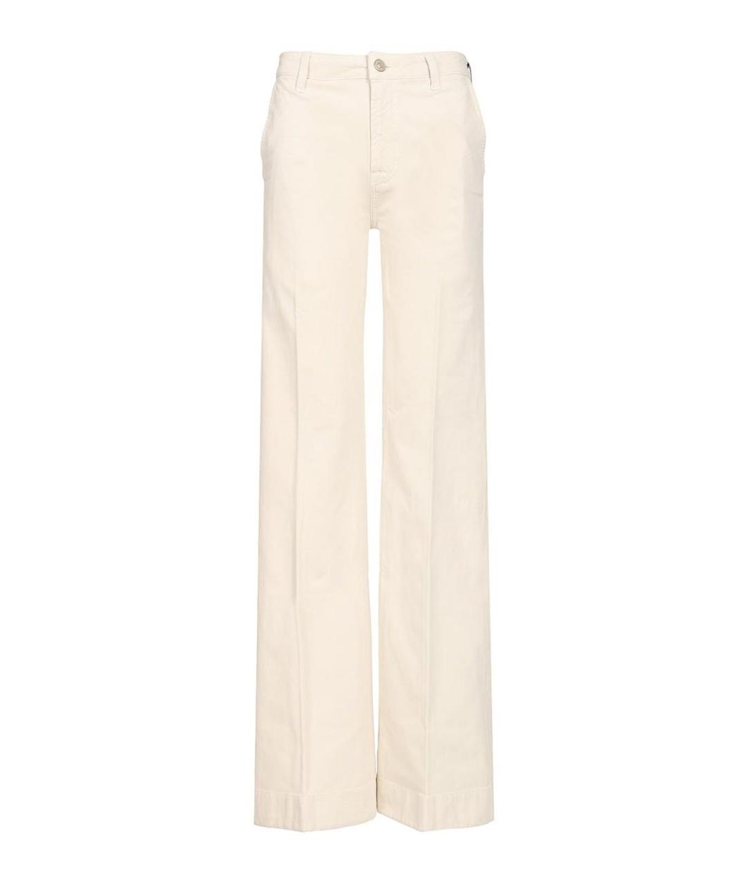 7 FOR ALL MANKIND Белые хлопковые прямые джинсы, фото 1