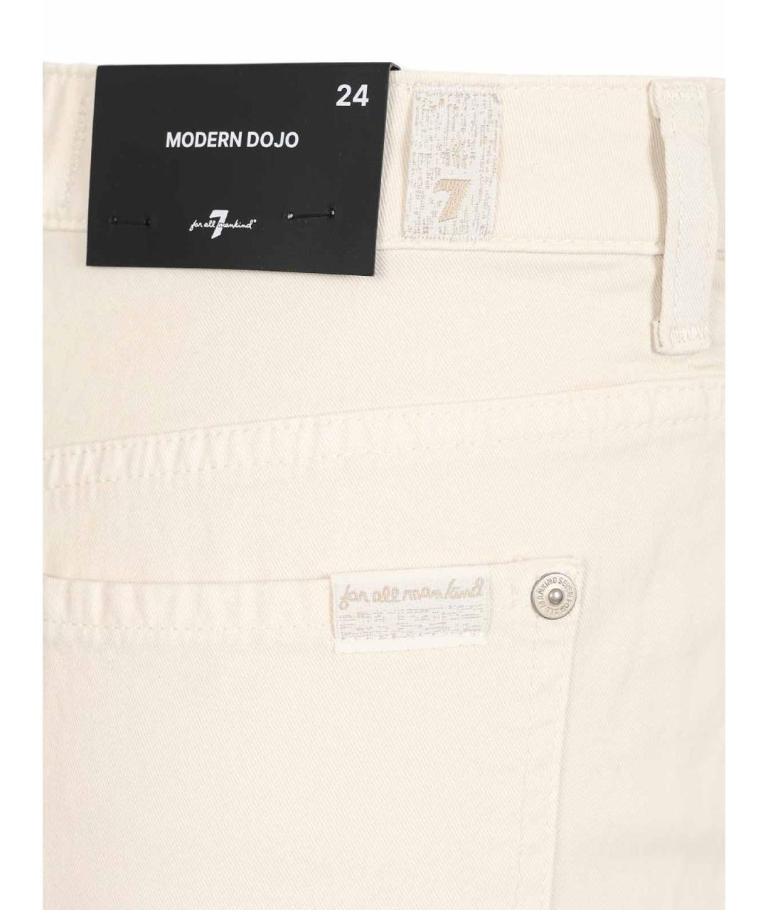 7 FOR ALL MANKIND Белые хлопковые прямые джинсы, фото 5