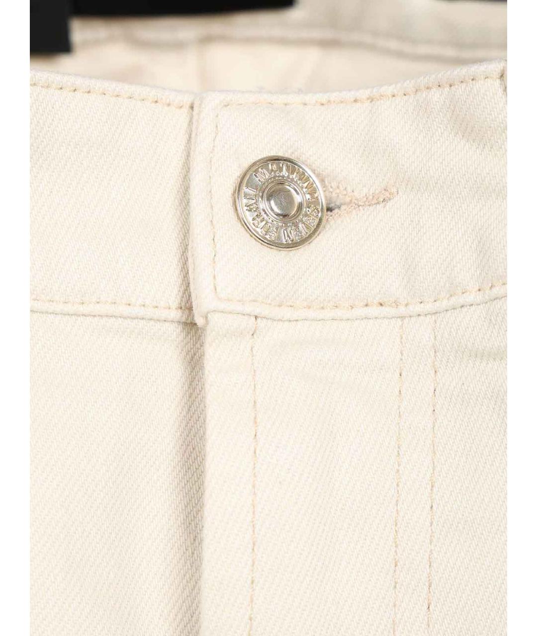 7 FOR ALL MANKIND Белые хлопковые прямые джинсы, фото 3