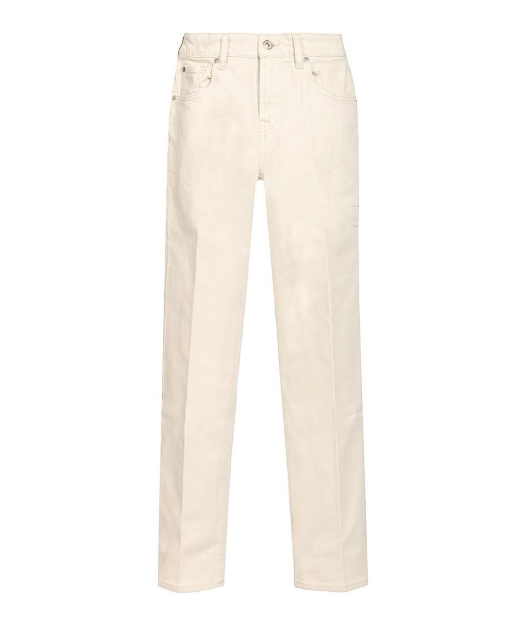 7 FOR ALL MANKIND Белые хлопковые прямые джинсы, фото 1