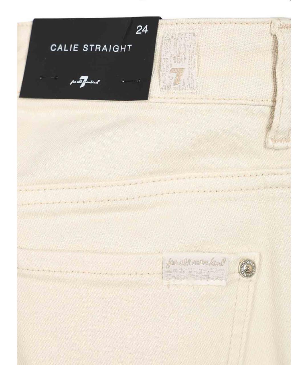 7 FOR ALL MANKIND Белые хлопковые прямые джинсы, фото 4