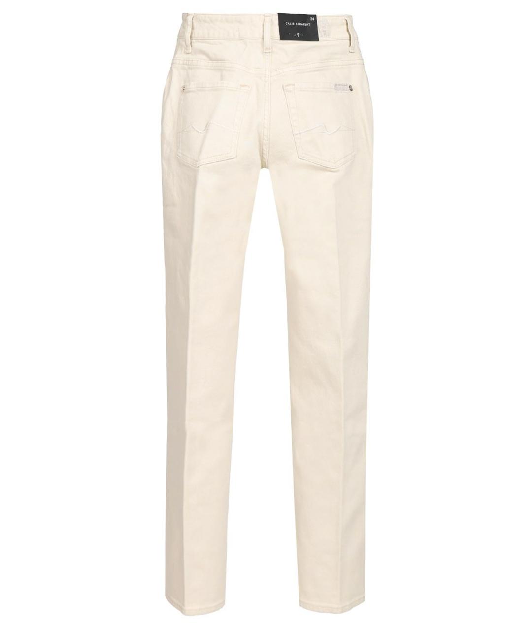 7 FOR ALL MANKIND Белые хлопковые прямые джинсы, фото 2
