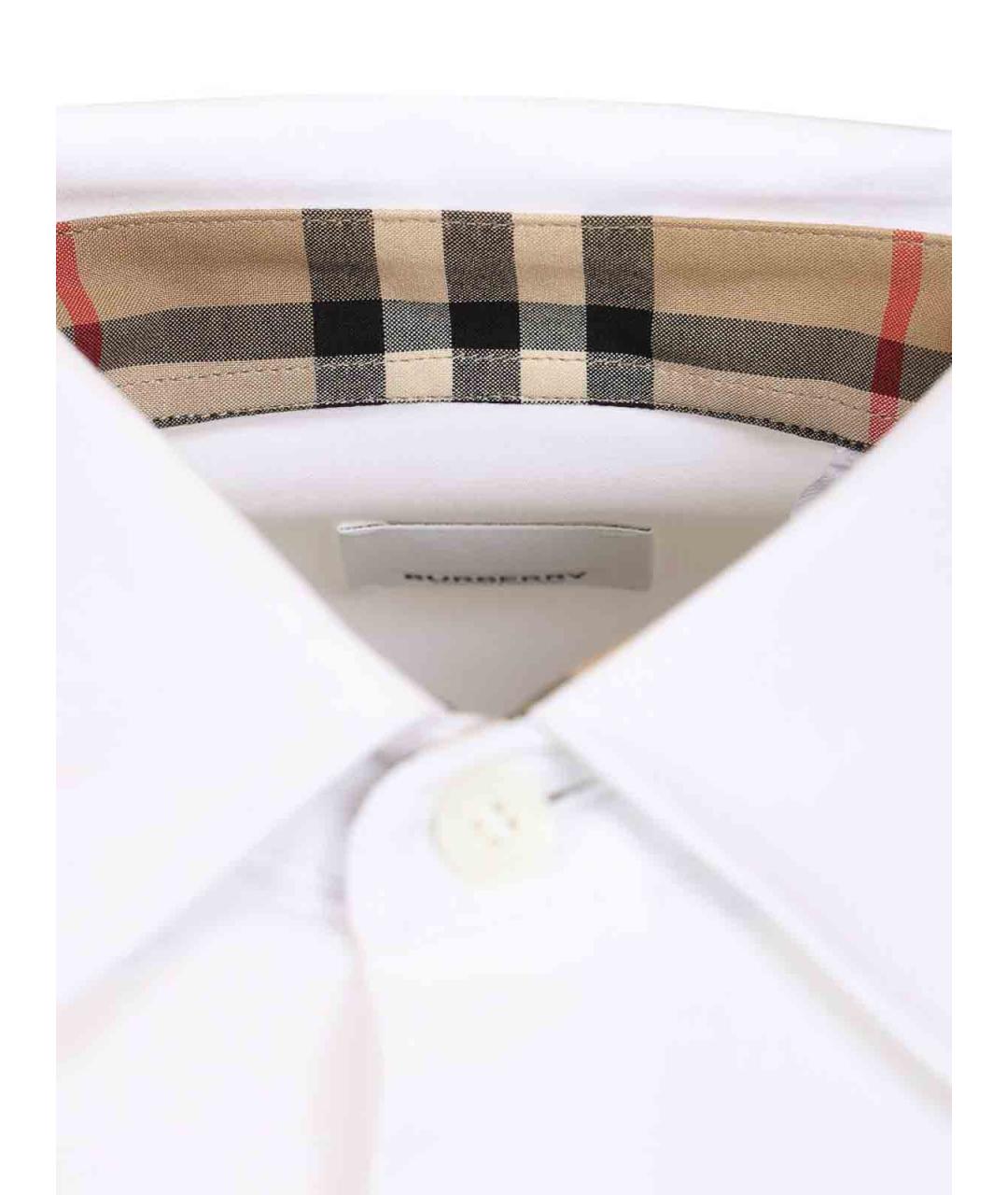 BURBERRY Белая хлопковая кэжуал рубашка, фото 4