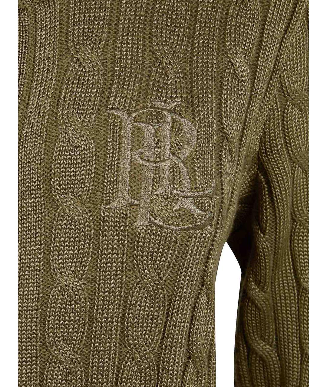 RALPH LAUREN Зеленый хлопковый кардиган, фото 3