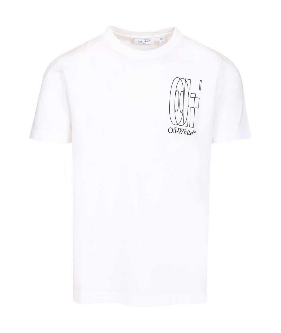 OFF-WHITE Белая хлопковая футболка, фото 1