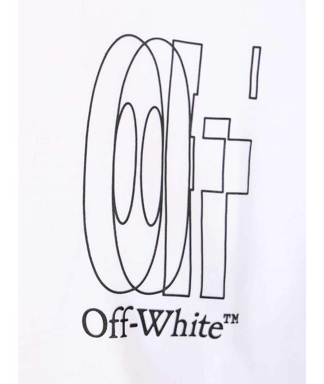 OFF-WHITE Белая хлопковая футболка, фото 3