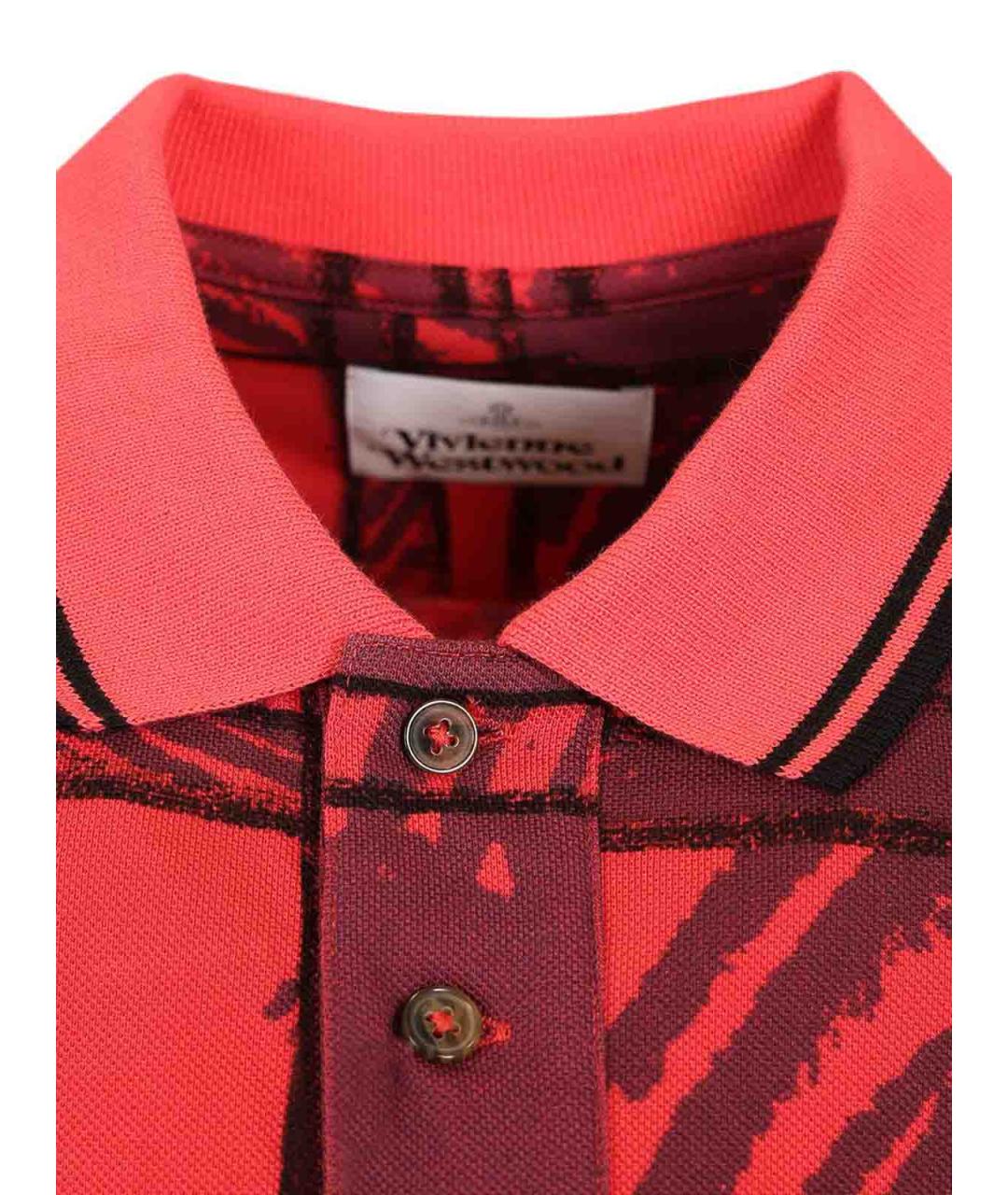 VIVIENNE WESTWOOD Красное хлопковое поло с коротким рукавом, фото 4