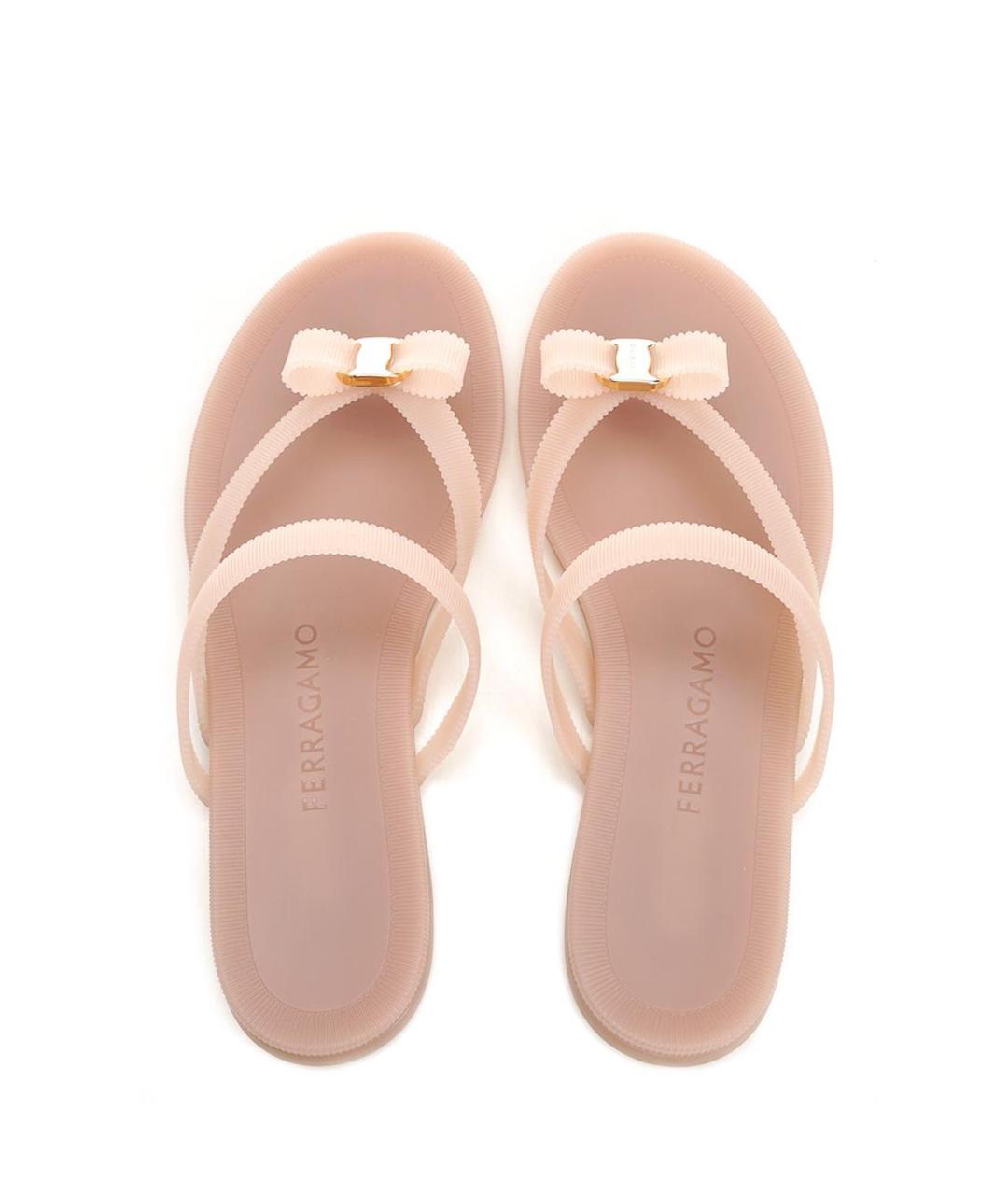 FERRAGAMO Розовые резиновые сандалии, фото 5