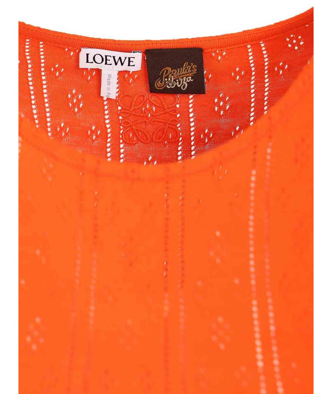 LOEWE Оранжевое хлопковое повседневное платье, фото 4