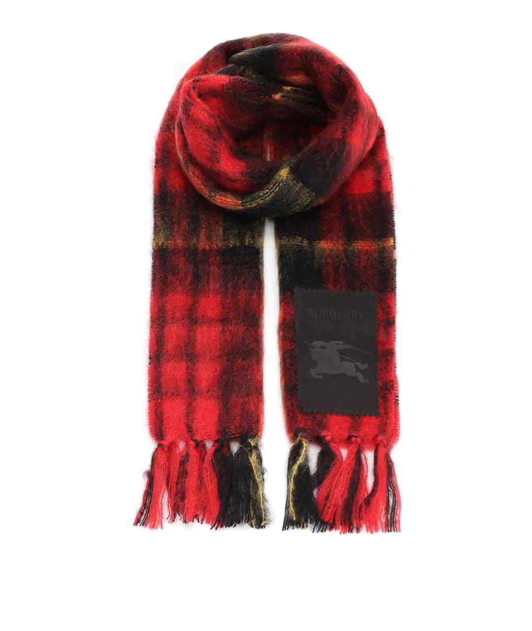 BURBERRY Красный шерстяной шарф, фото 1