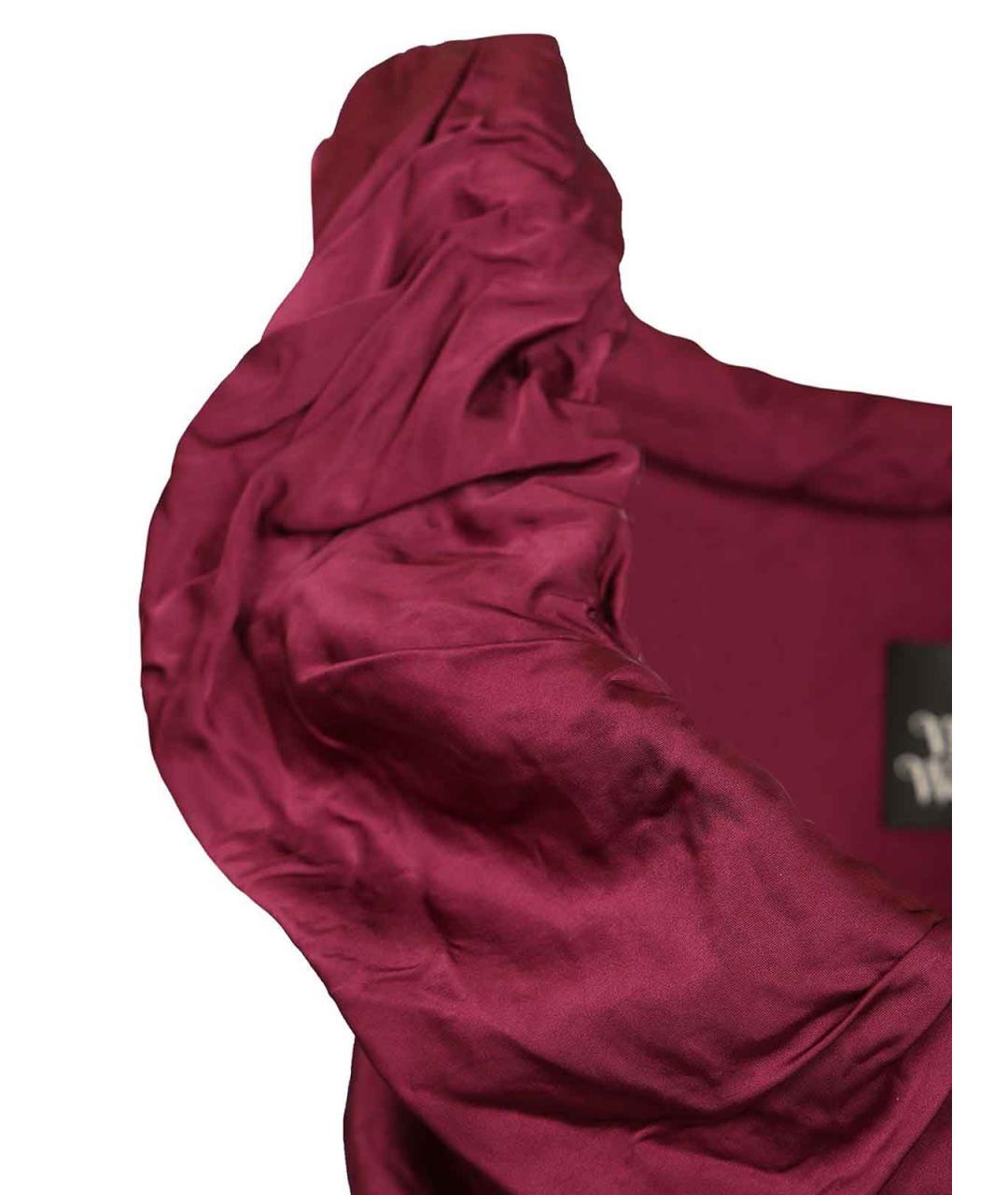 VIVIENNE WESTWOOD Бордовое вискозное повседневное платье, фото 4