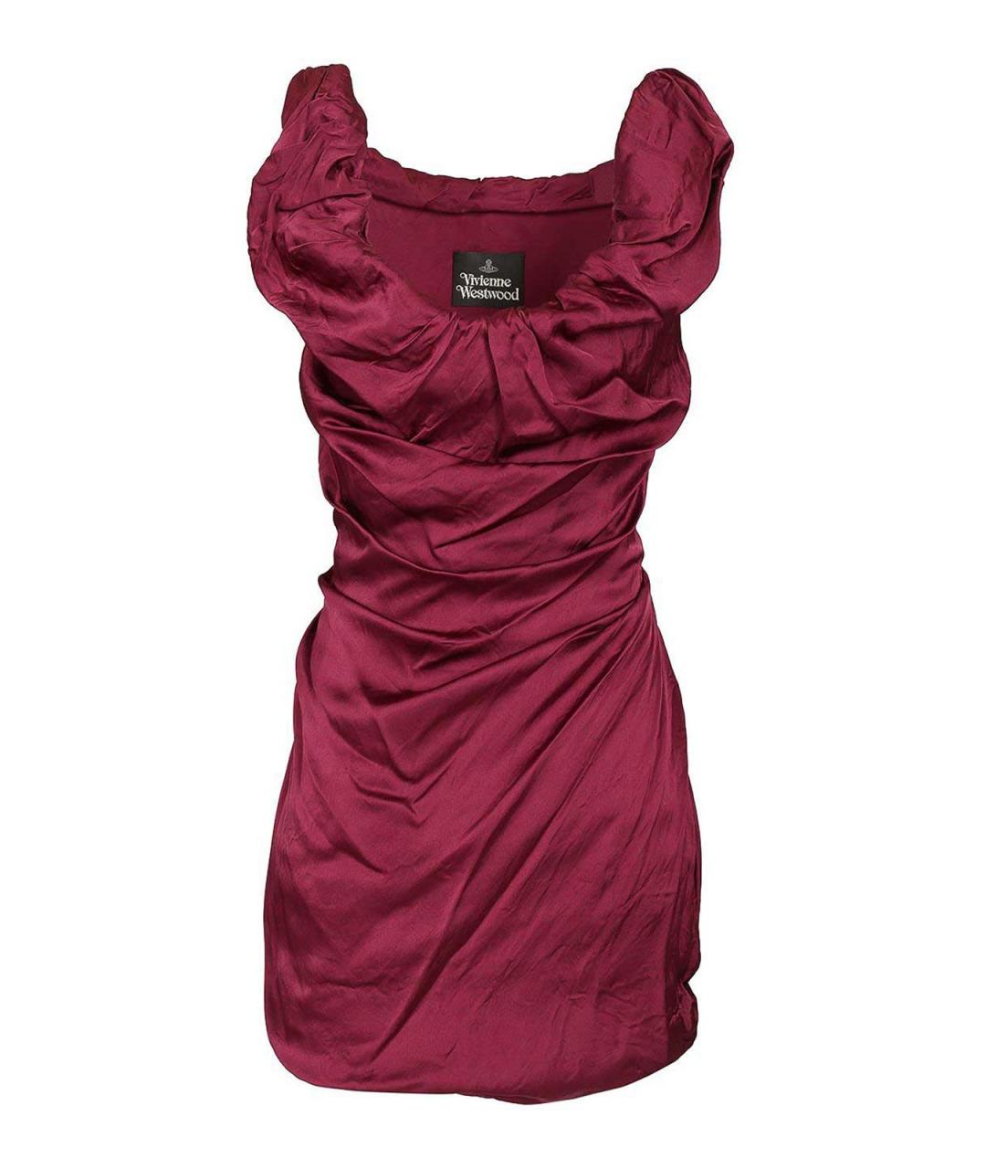 VIVIENNE WESTWOOD Бордовое вискозное повседневное платье, фото 1