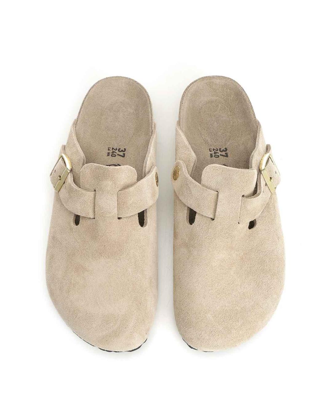 BIRKENSTOCK Бежевые замшевые мюли, фото 5