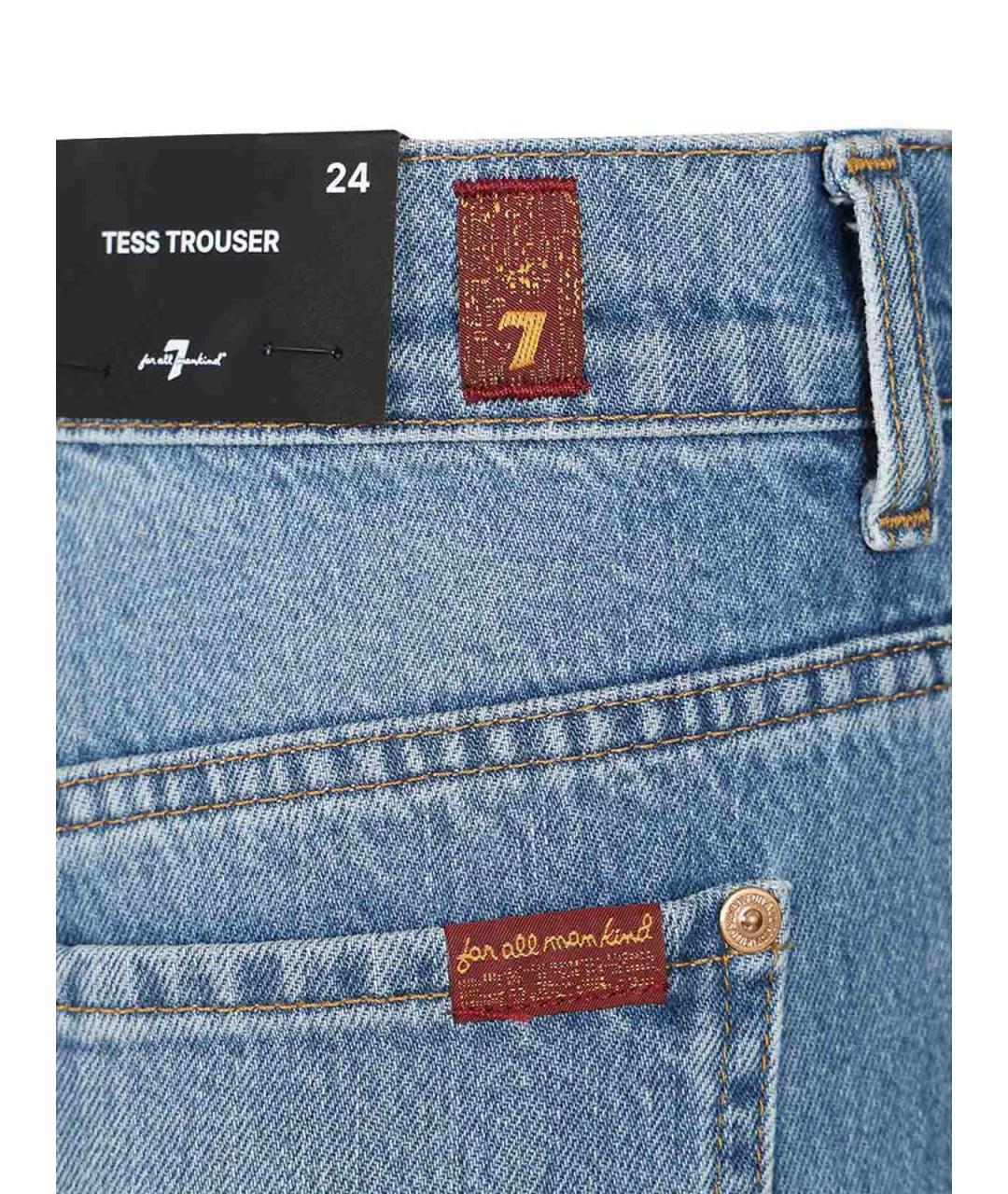 7 FOR ALL MANKIND Синие хлопковые прямые джинсы, фото 5
