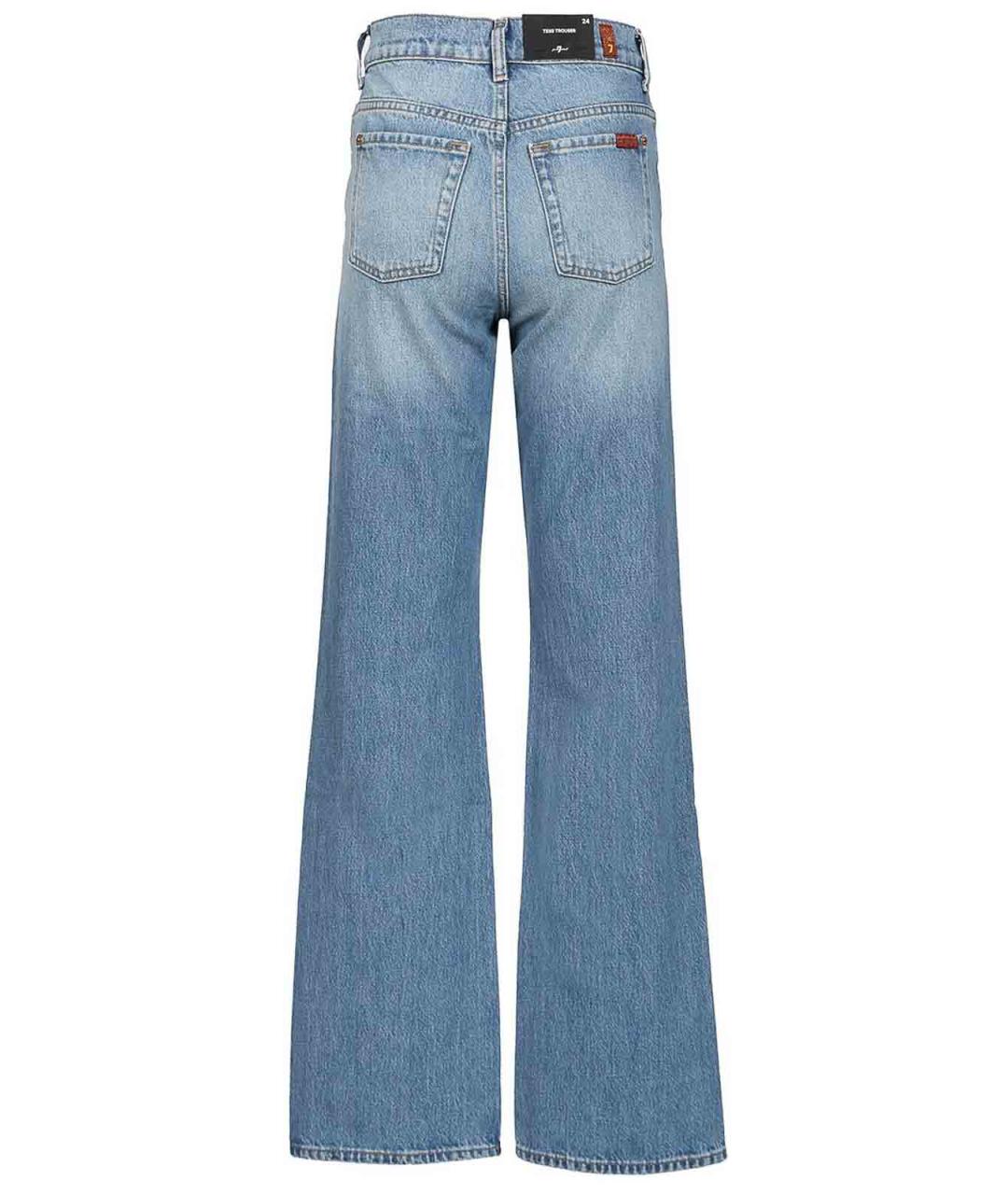 7 FOR ALL MANKIND Синие хлопковые прямые джинсы, фото 2