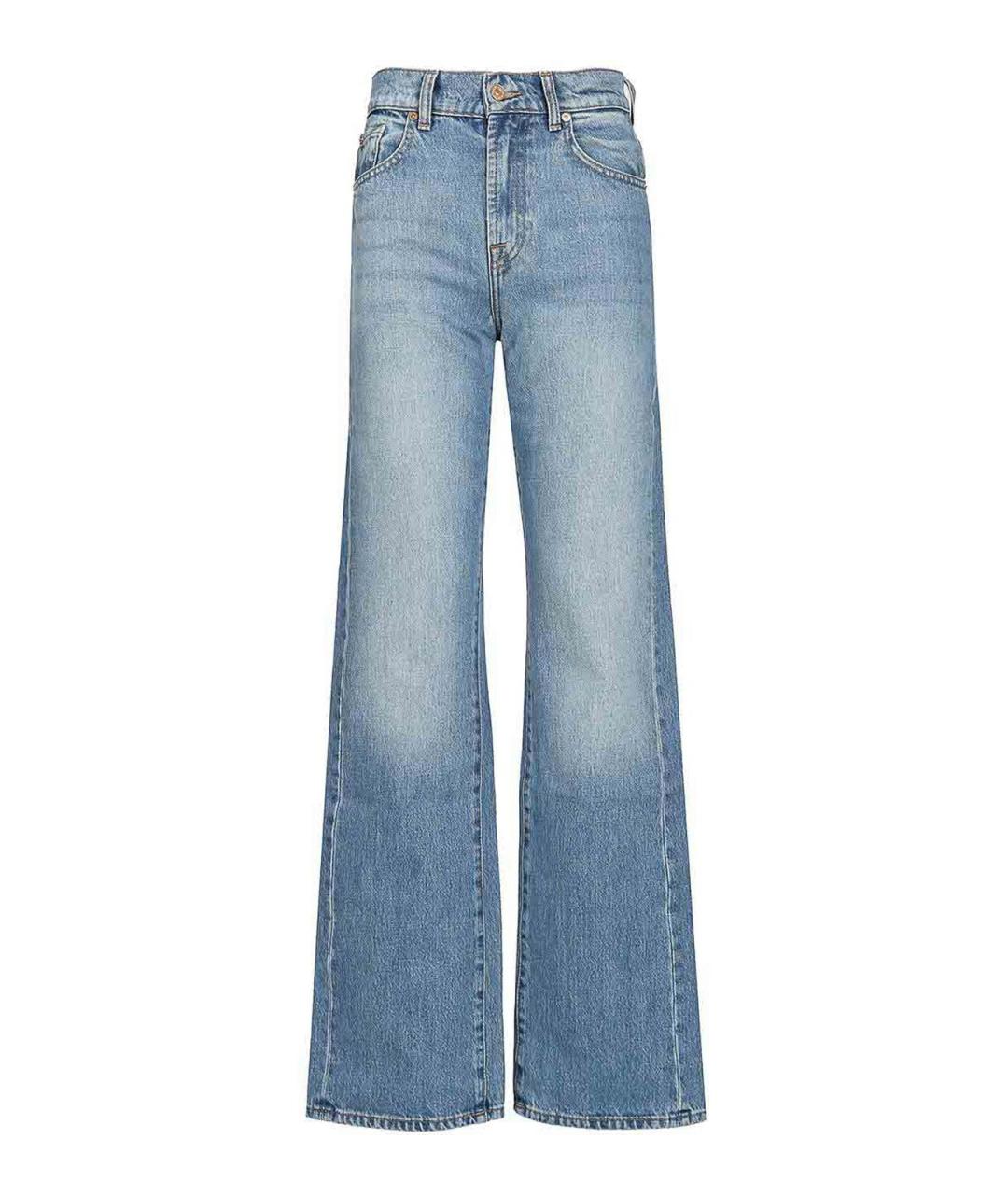 7 FOR ALL MANKIND Синие хлопковые прямые джинсы, фото 1