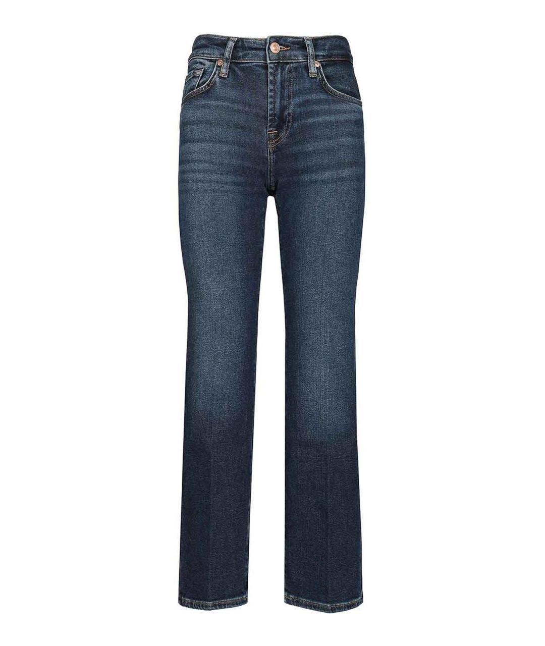 7 FOR ALL MANKIND Синие хлопковые прямые джинсы, фото 1