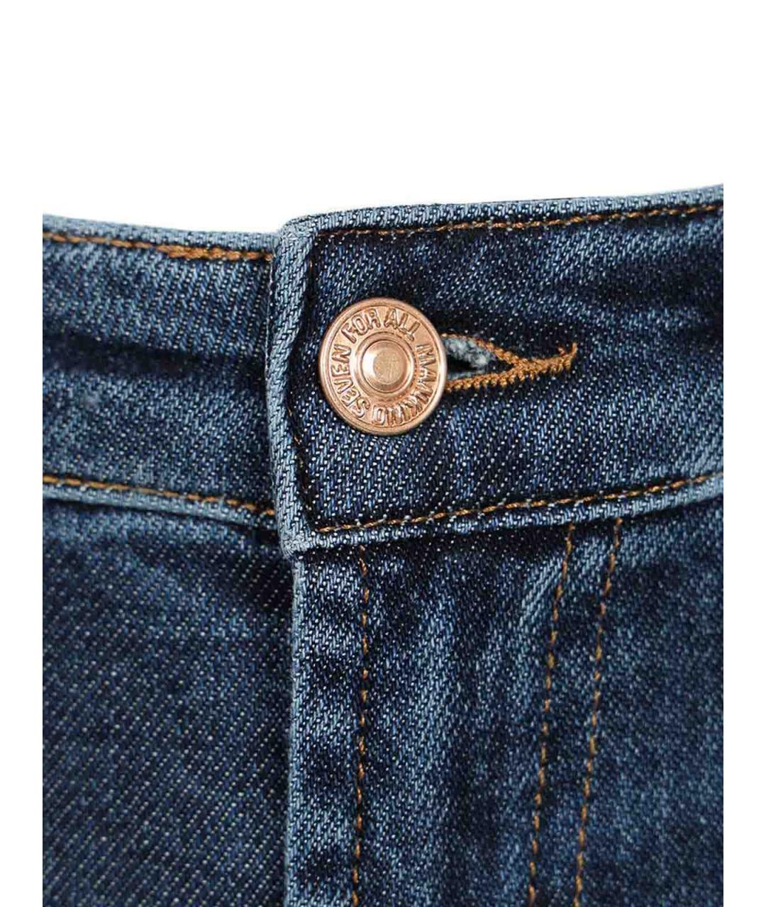7 FOR ALL MANKIND Синие хлопковые прямые джинсы, фото 4