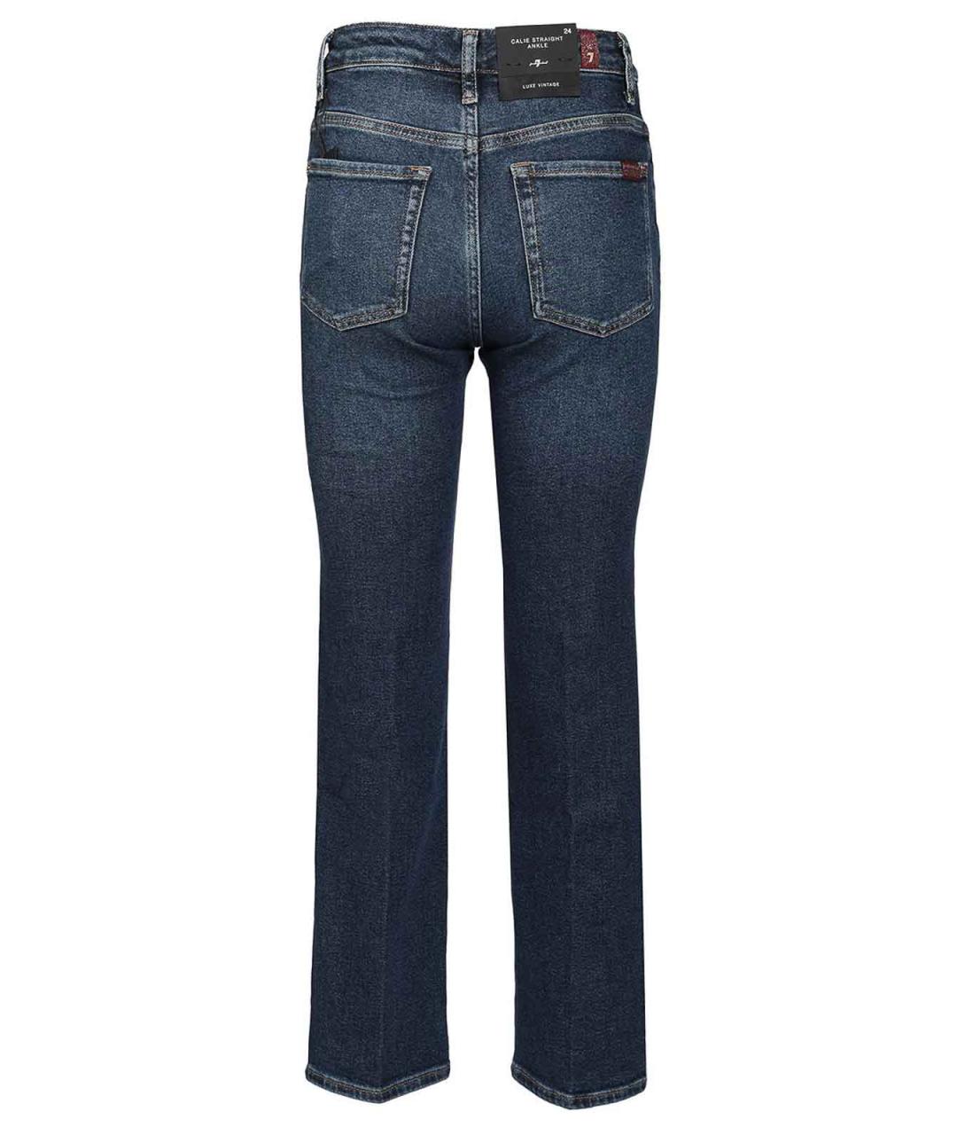 7 FOR ALL MANKIND Синие хлопковые прямые джинсы, фото 2