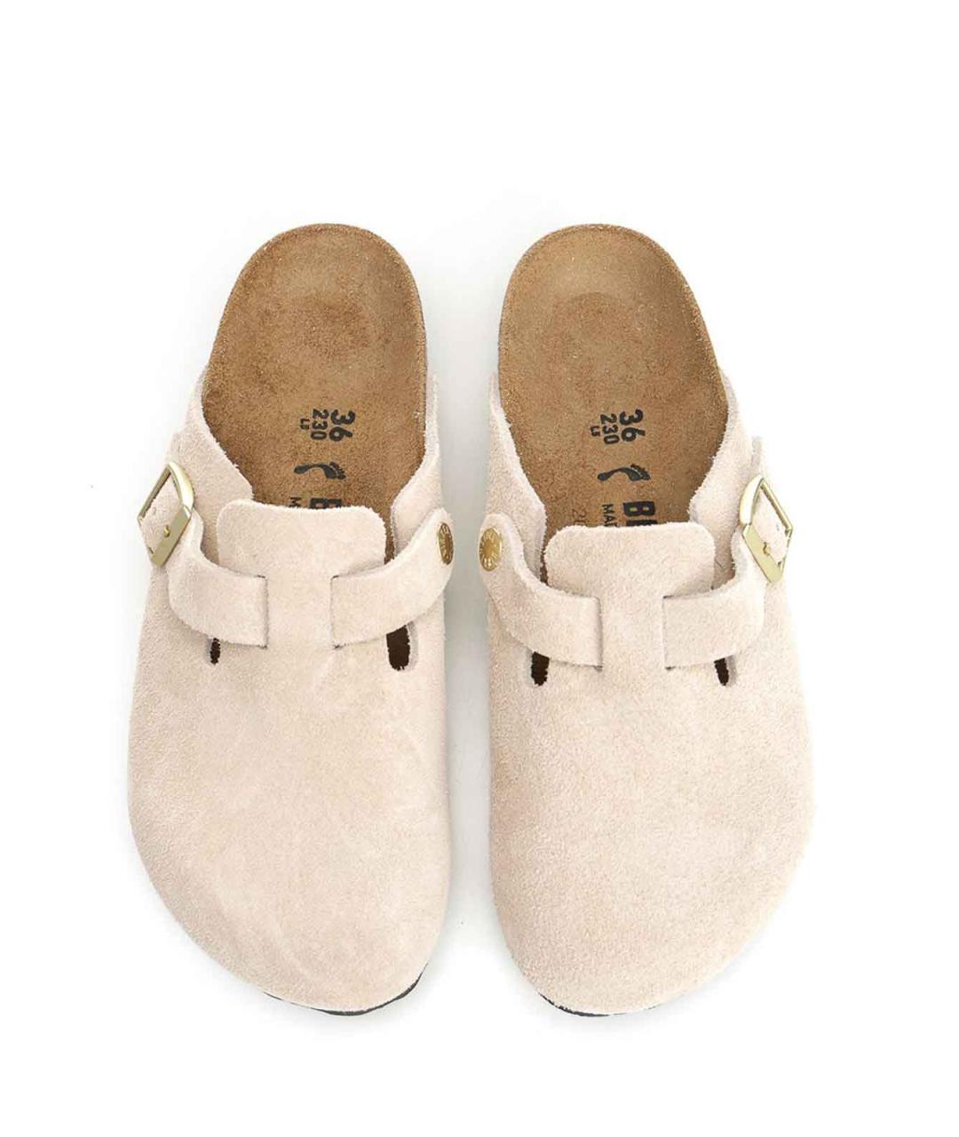 BIRKENSTOCK Бежевые замшевые мюли, фото 5