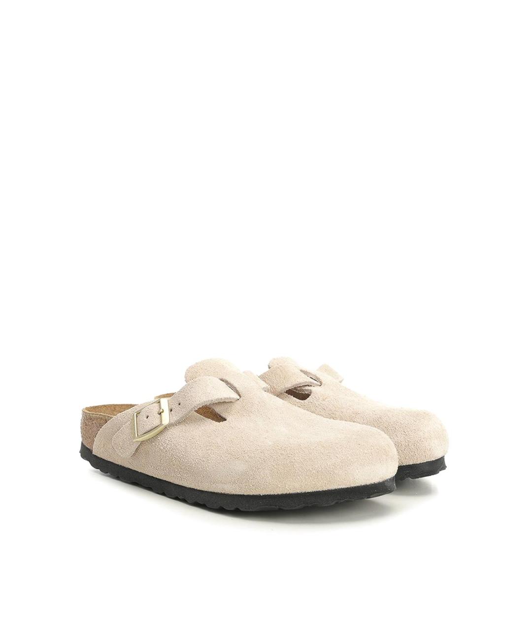 BIRKENSTOCK Бежевые замшевые мюли, фото 2