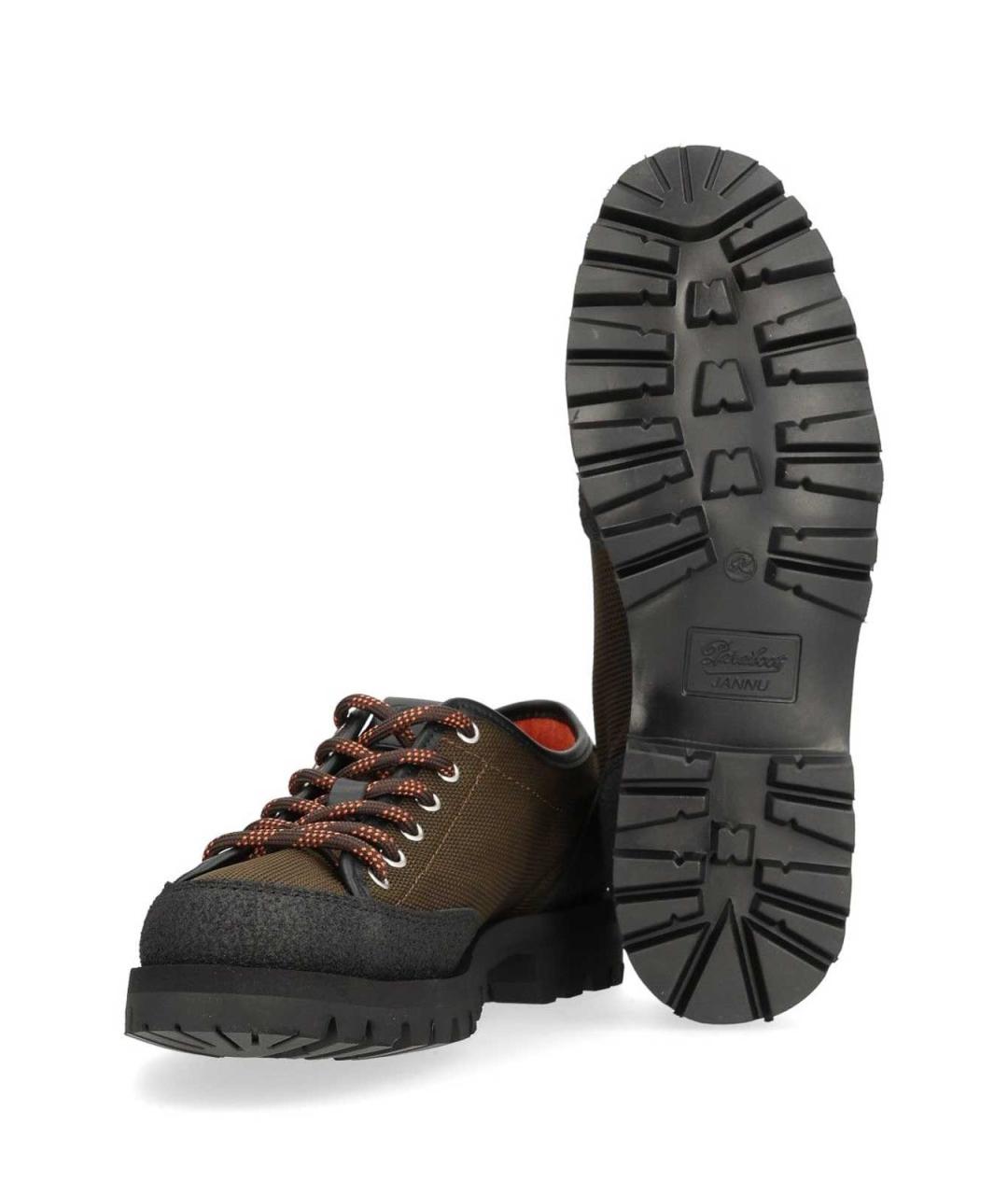 PARABOOT Коричневые текстильные низкие ботинки, фото 5