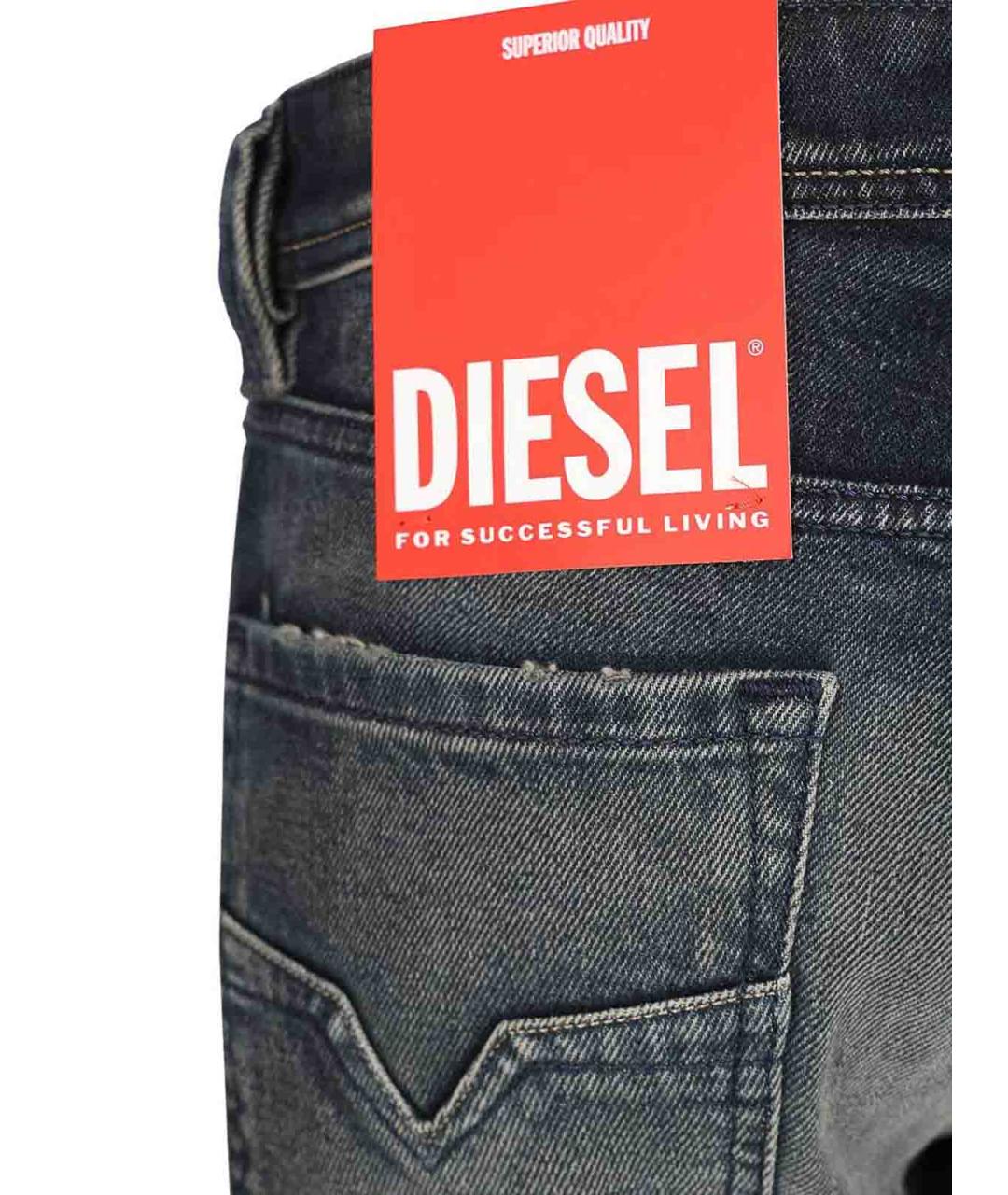DIESEL Синие хлопковые прямые джинсы, фото 4