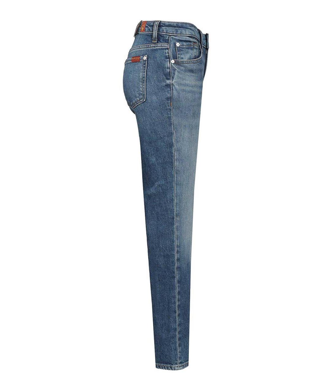 7 FOR ALL MANKIND Синие хлопковые джинсы слим, фото 3