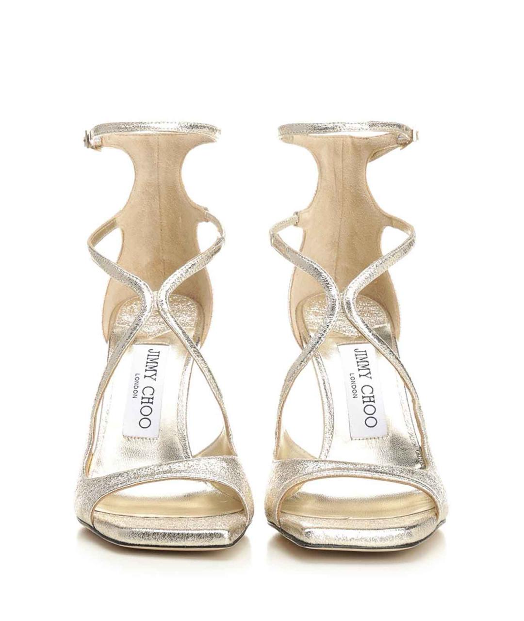 JIMMY CHOO Бежевые кожаные босоножки, фото 5