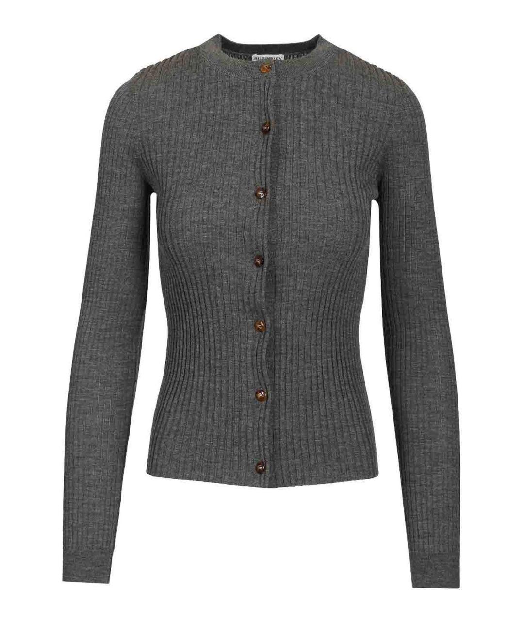 BURBERRY Серый кашемировый кардиган, фото 1