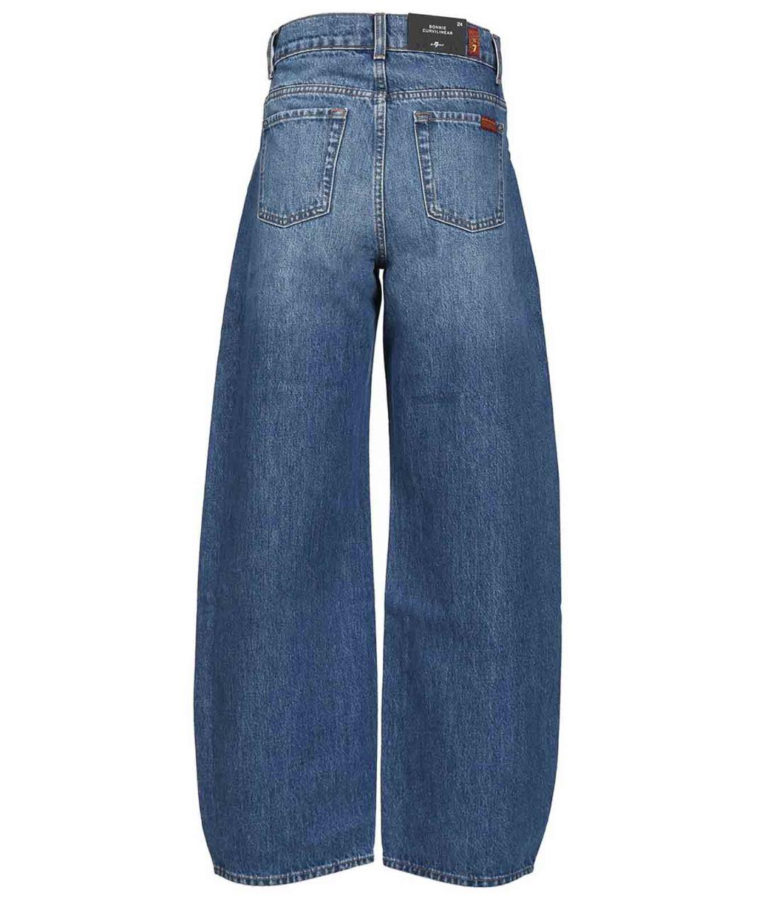 7 FOR ALL MANKIND Синие хлопковые джинсы клеш, фото 2