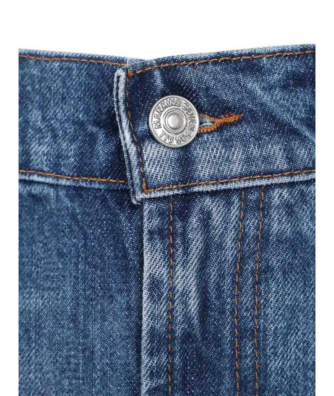 7 FOR ALL MANKIND Синие хлопковые джинсы клеш, фото 4