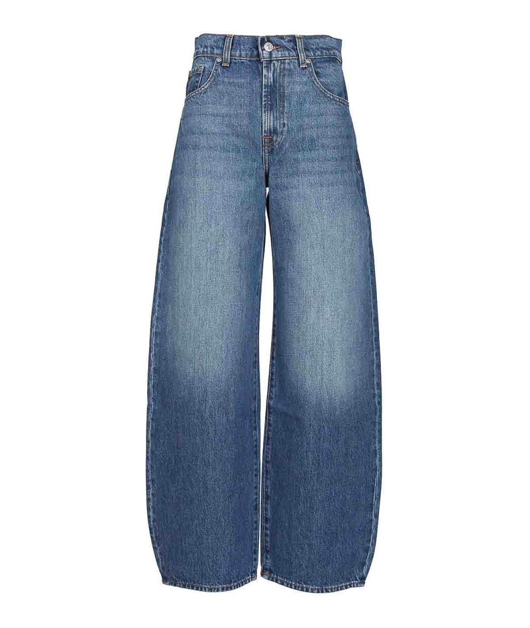 7 FOR ALL MANKIND Синие хлопковые джинсы клеш, фото 1