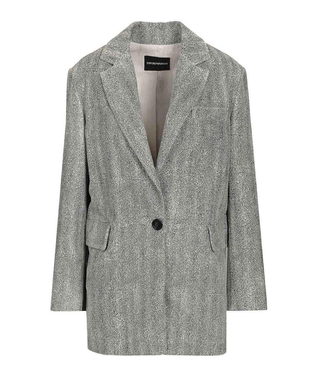 EMPORIO ARMANI Серый хлопковый жакет/пиджак, фото 1
