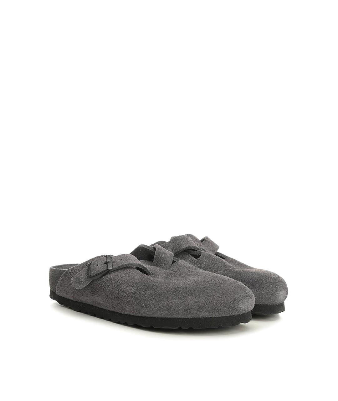 BIRKENSTOCK Серые замшевые сабо, фото 2