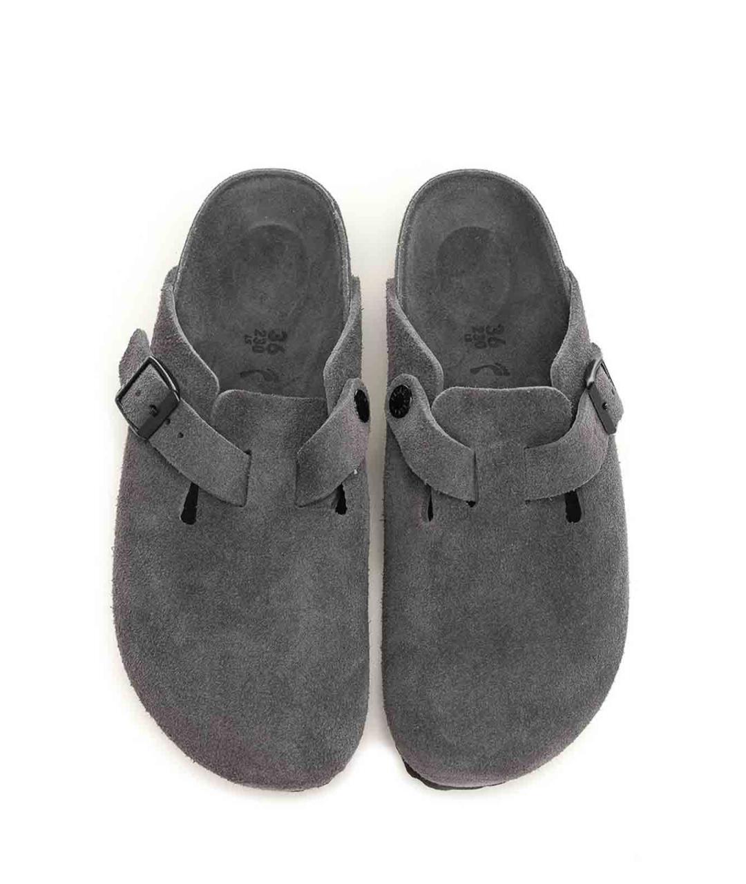 BIRKENSTOCK Серые замшевые сабо, фото 5