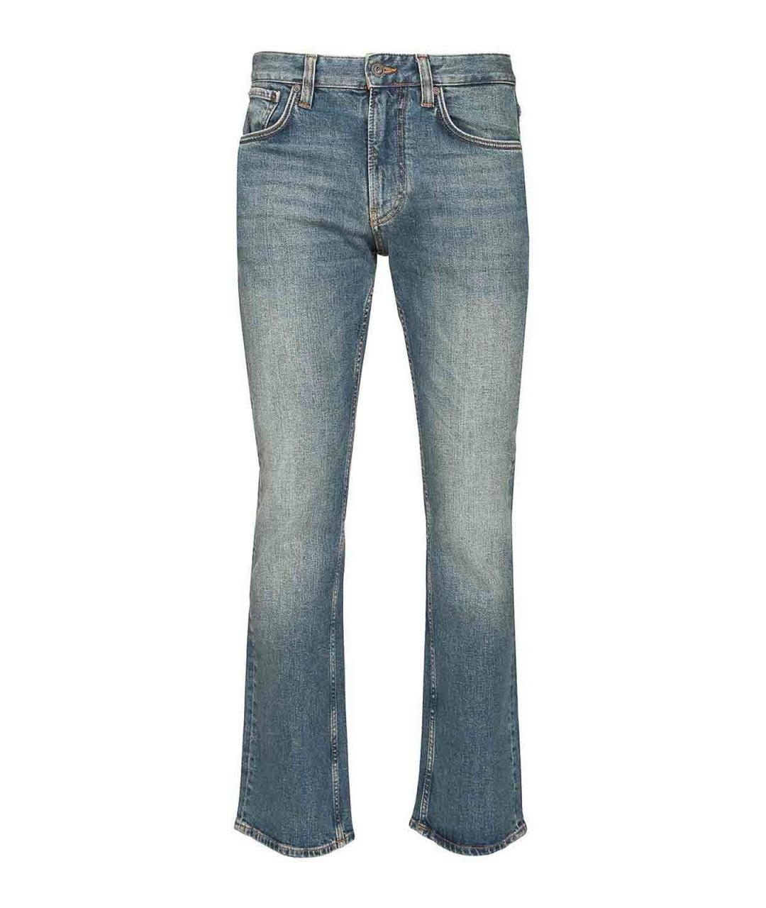EMPORIO ARMANI Синие хлопковые прямые джинсы, фото 1