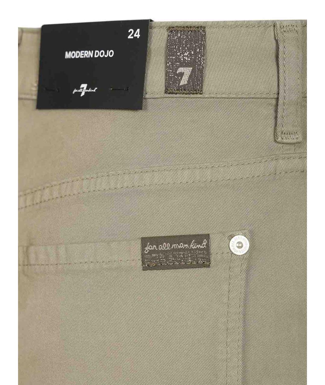 7 FOR ALL MANKIND Серые хлопковые прямые джинсы, фото 5